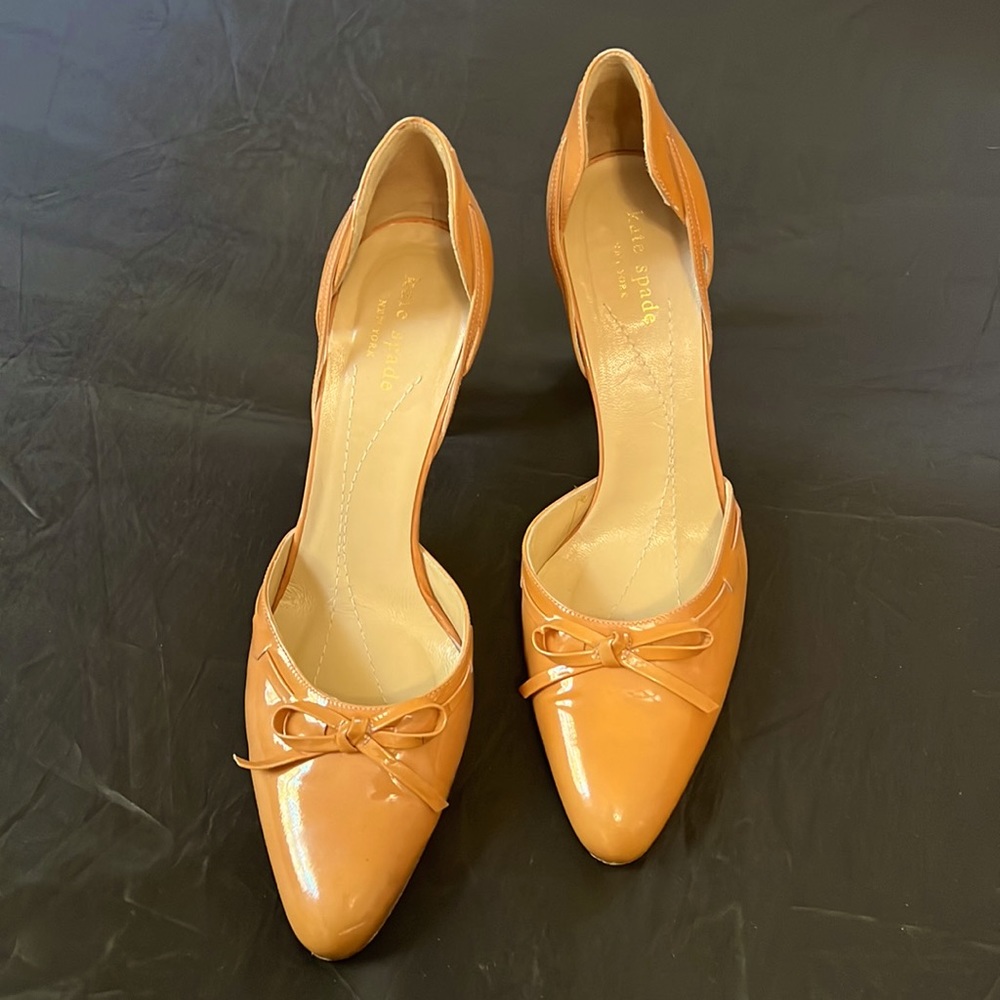 Kate Spade Heels Patent Camel 9